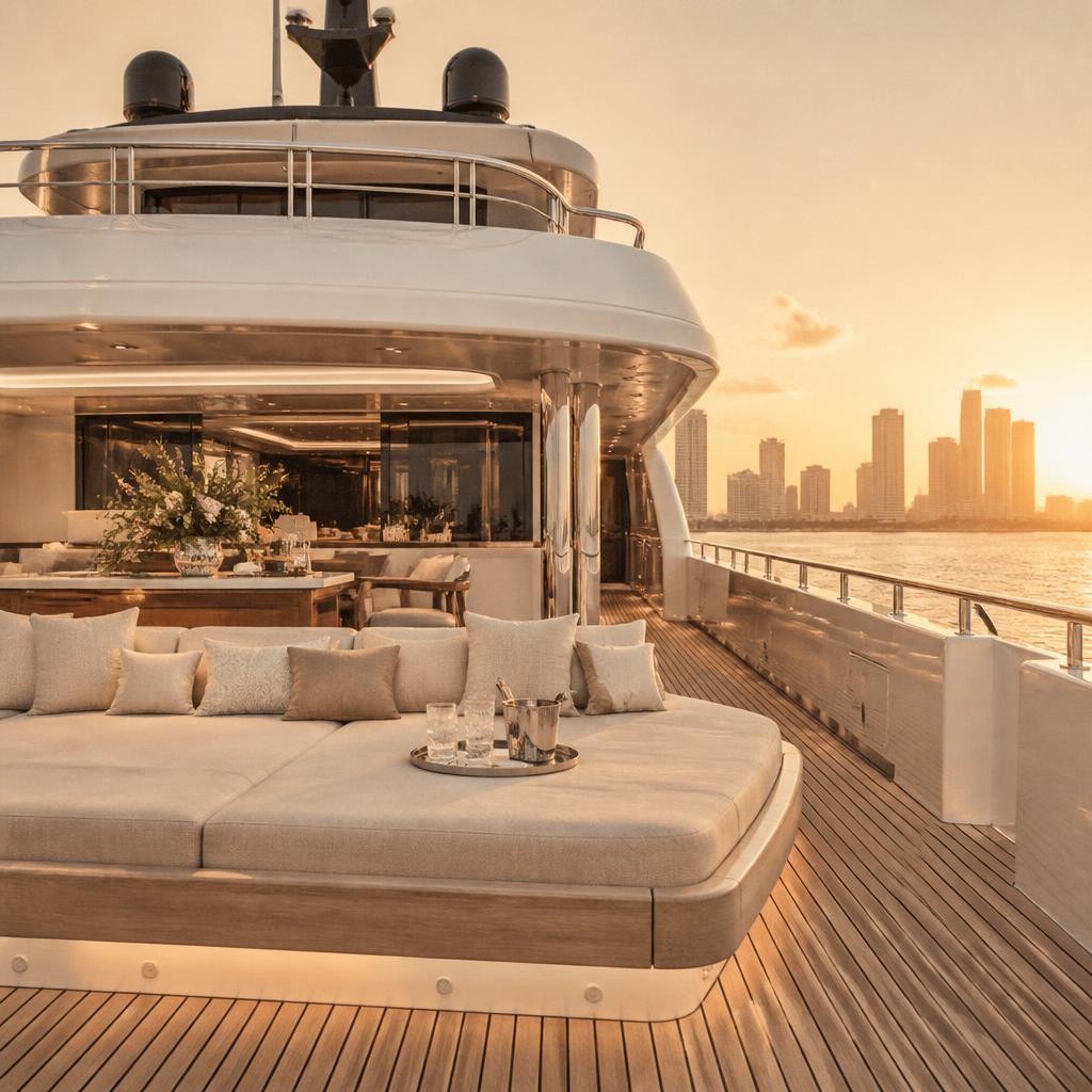 Beyond first class. Private yachts, endless ocean views, premium service — presented with Supreme Charters Miami.